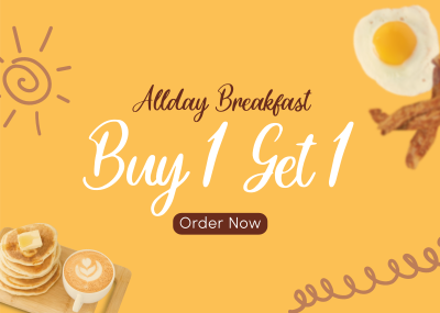 All Day Breakfast Postcard Image Preview