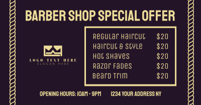 Barber Shop Price List Facebook ad Image Preview