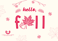 Hello Fall Greeting Postcard Image Preview