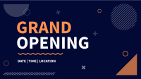 Geometric Shapes Grand Opening Facebook Event Cover Design