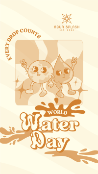 Cartoon Water Day TikTok Video Image Preview