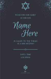 Starry Bar Mitzvah Invitation Design