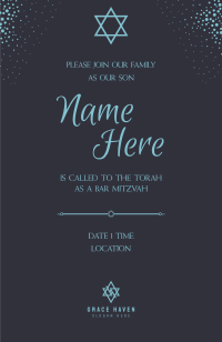 Starry Bar Mitzvah Invitation Image Preview