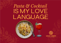 Minimalist Pasta Quote Postcard Image Preview