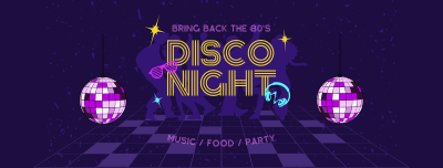 80s Disco Party Facebook cover Image Preview