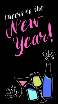 Cheers to New Year! Instagram Story Design