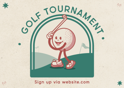 Retro Golf Tournament Postcard Image Preview