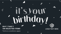 Birthday Confetti Shapes Facebook Event Cover Design