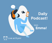 Live Daily Podcast Facebook Post Design