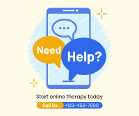 Online Therapy Consultation Facebook Post Design