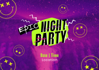 Epic Night Party Postcard Design