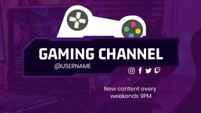 Console Games Streamer YouTube Banner Image Preview