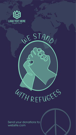 World Refugee Hand Lineart Instagram story
