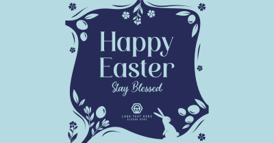 Blessed Easter Greeting Facebook ad Image Preview