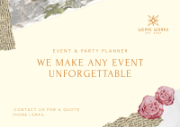 Event and Party Planner Scrapbook Postcard Image Preview