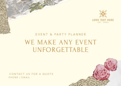 Event and Party Planner Scrapbook Postcard Image Preview