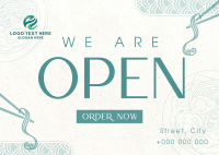 Oriental Cuisine Now Open Postcard Design