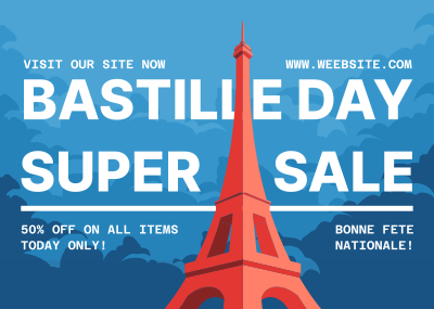 Bastille Day Sale Postcard Image Preview