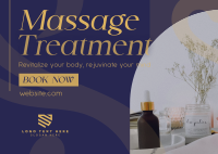 Simple Massage Treatment Postcard Design