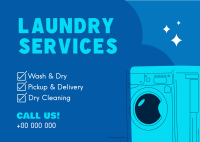 Laundry Services List Postcard Design
