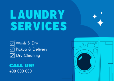 Laundry Services List Postcard Image Preview