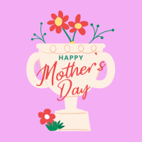 Mother's Day Trophy Greeting Instagram Post Design
