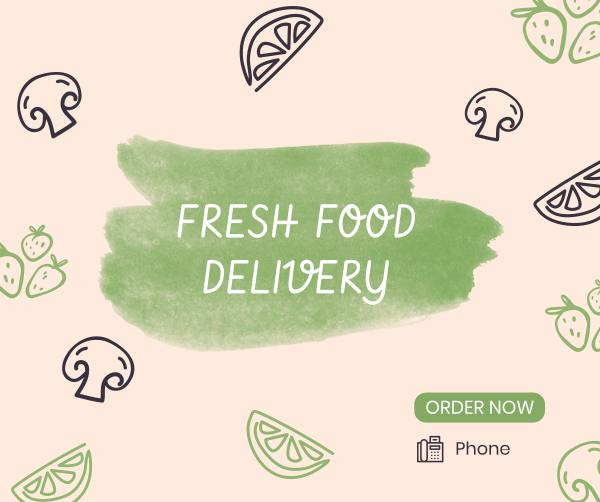 Fresh Vegan Food Delivery Facebook Post Design Image Preview