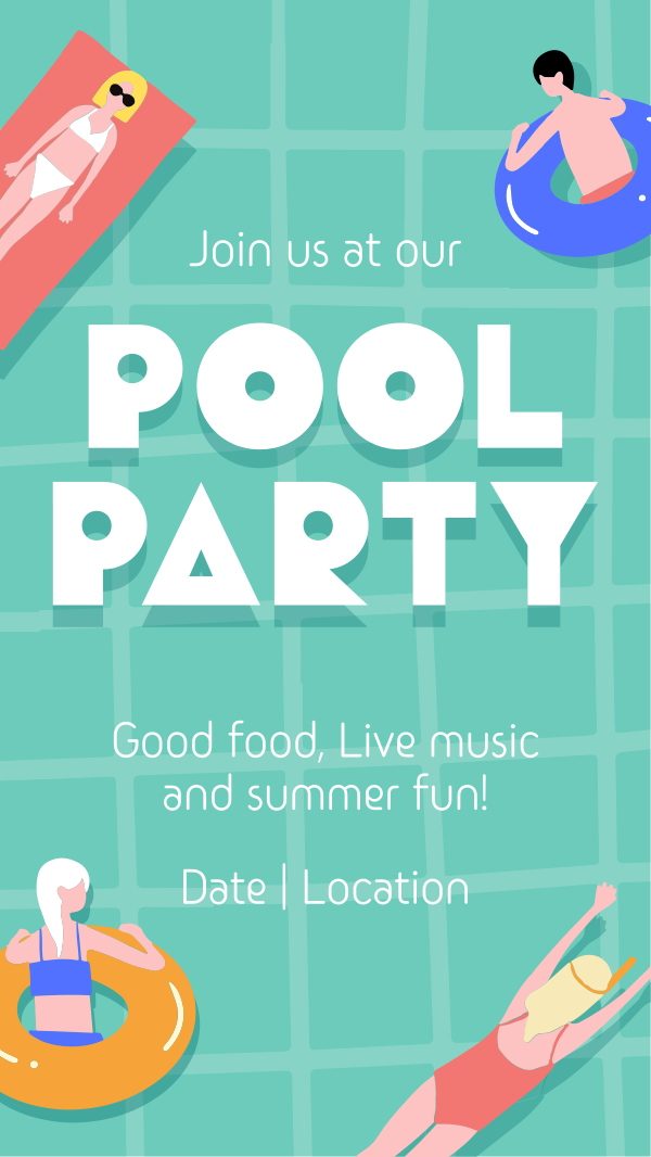 Exciting Pool Party Instagram Story Design