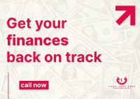 Modern Finance Back On Track Postcard Design