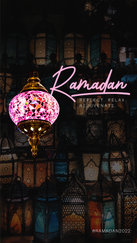 Ramadan Stained Lamp Facebook story Image Preview
