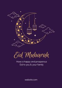 Magical Moon Eid Mubarak Poster Design