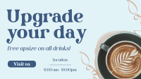 Free Upgrade Upsize Coffee Facebook Event Cover Design