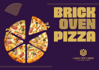 Simple Brick Oven Pizza Postcard Preview