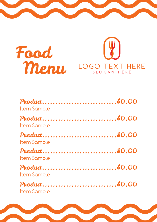 Quirky Noodles Menu Design