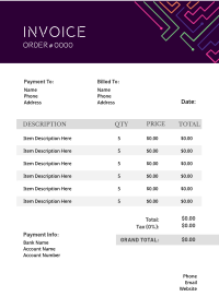 Circuit Lines Invoice Design