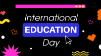 Playful Cute Education Day Facebook event cover Image Preview