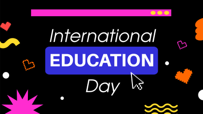 Playful Cute Education Day Facebook event cover Image Preview