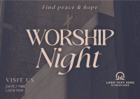 Church Worship Event Minimalist Postcard Design