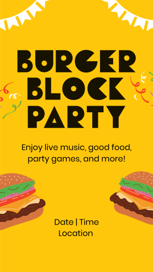 Burger Block Party Instagram story Image Preview