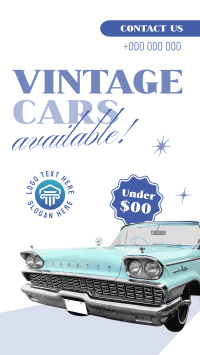 Vintage Cars Available TikTok video Image Preview