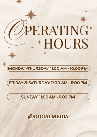 Minimalist Operating Hours Poster Preview