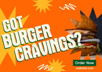 Burger Cravings Postcard Design
