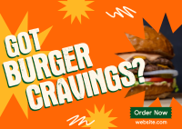 Burger Cravings Postcard Image Preview