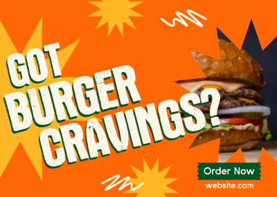 Burger Cravings Postcard Image Preview