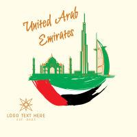 UAE City Scribbles Instagram Post Design