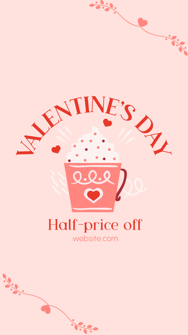 Valentine's Day Cafe Sale Instagram Story Design Image Preview