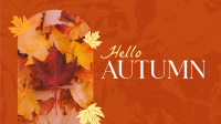 Hello There Autumn Greeting Facebook Event Cover Design
