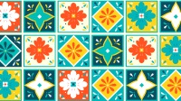 Colorful Tiles Zoom Background Design