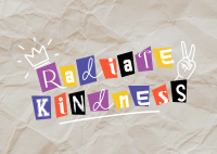 Radiate Kindness Postcard Design