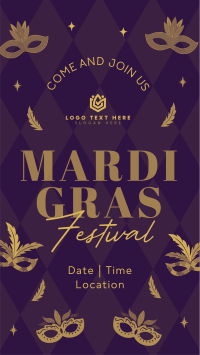 Mardi Gras Festival Facebook Story Design